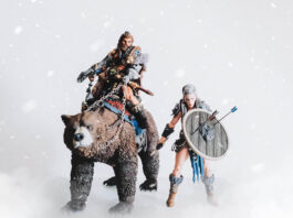 Bodvar, Attlus und Neve aus der Mythic Legions-Reihe der Four Horesmen